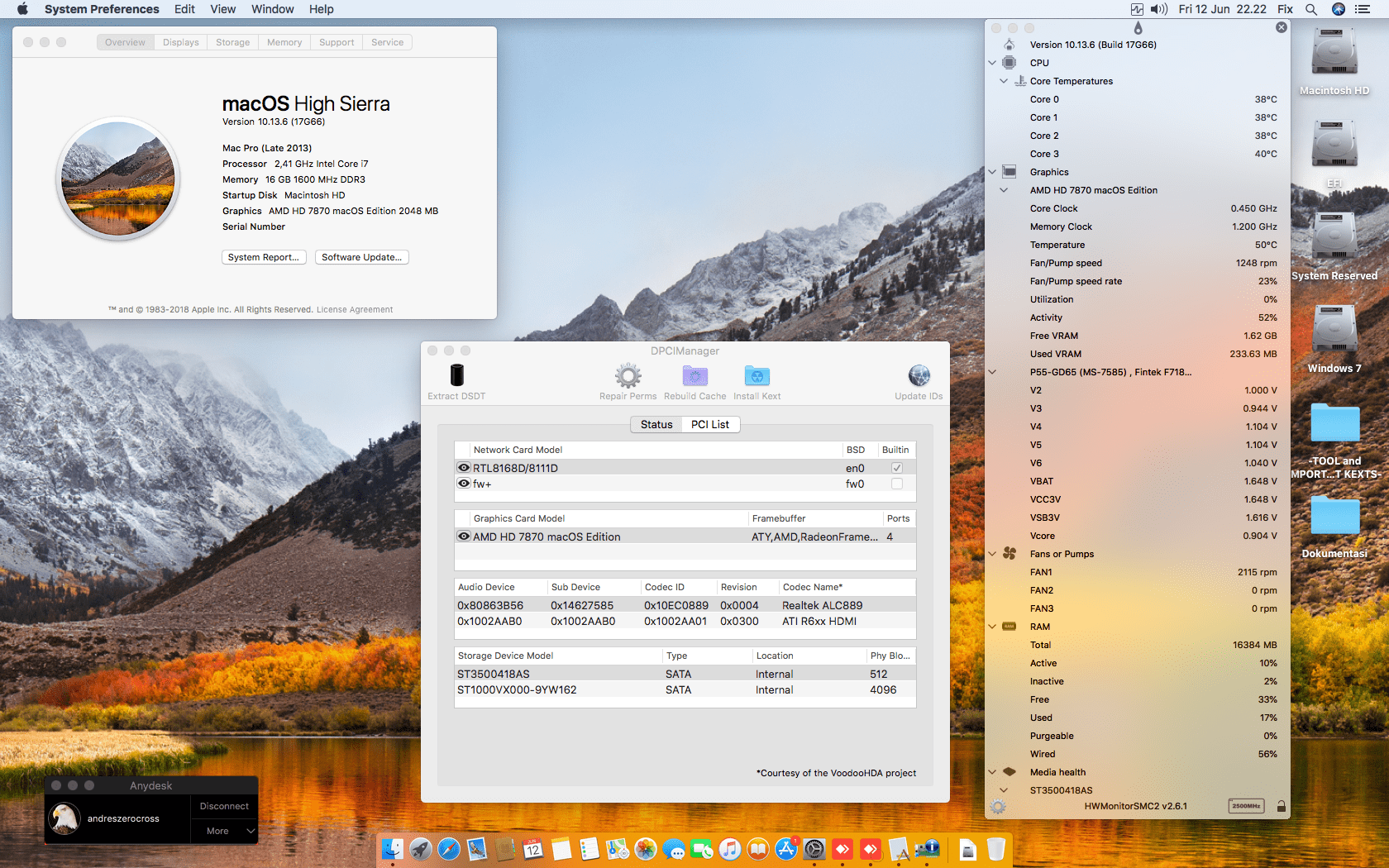 Success Hackintosh macOS High Sierra 10.13.6 Build 17G66 in MSI P55A-GD65 + Intel Xeon X3430 + AMD Radeon HD 7870